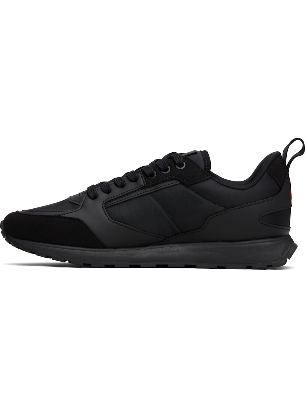 Black Mixed-Material Branded Accent Sneakers - 3