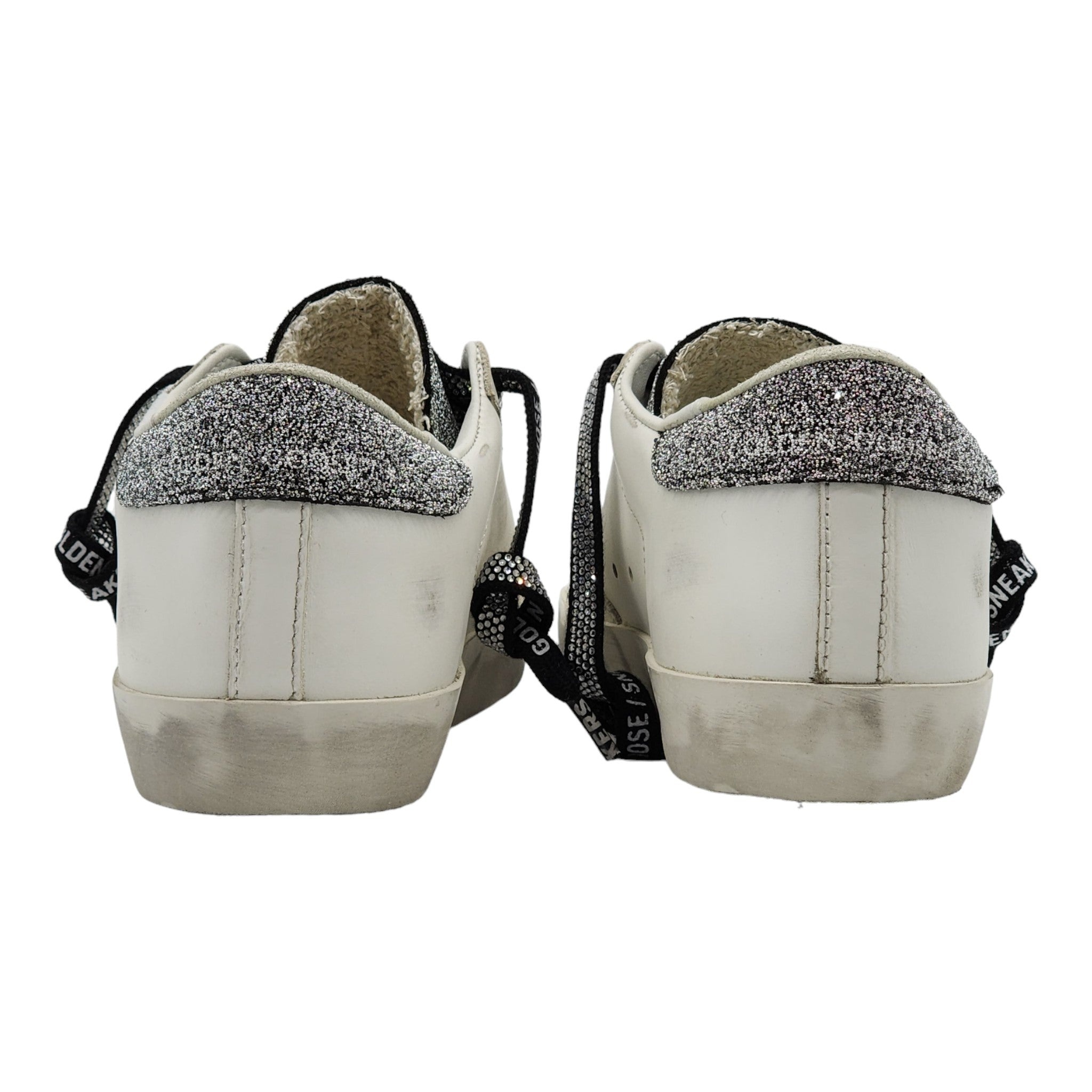 Golden Goose Super Star Classic Leather Sneakers with Swarovski Crystals - 5