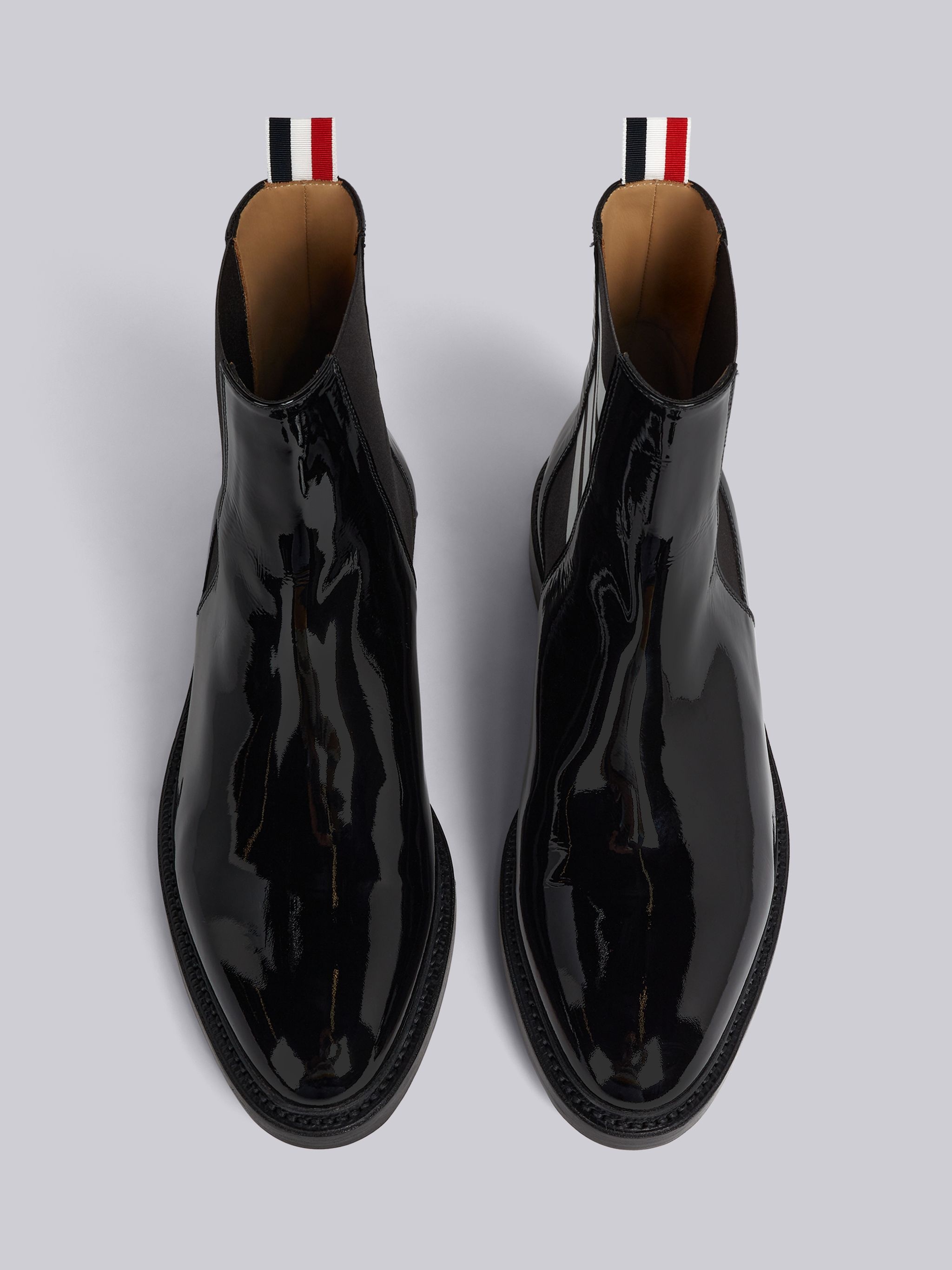 Black Soft Patent Leather 4-Bar Chelsea Boot - 4