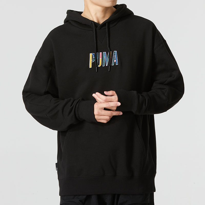 PUMA Colorful Logo Hoodie 'Black' 537706-01 - 3