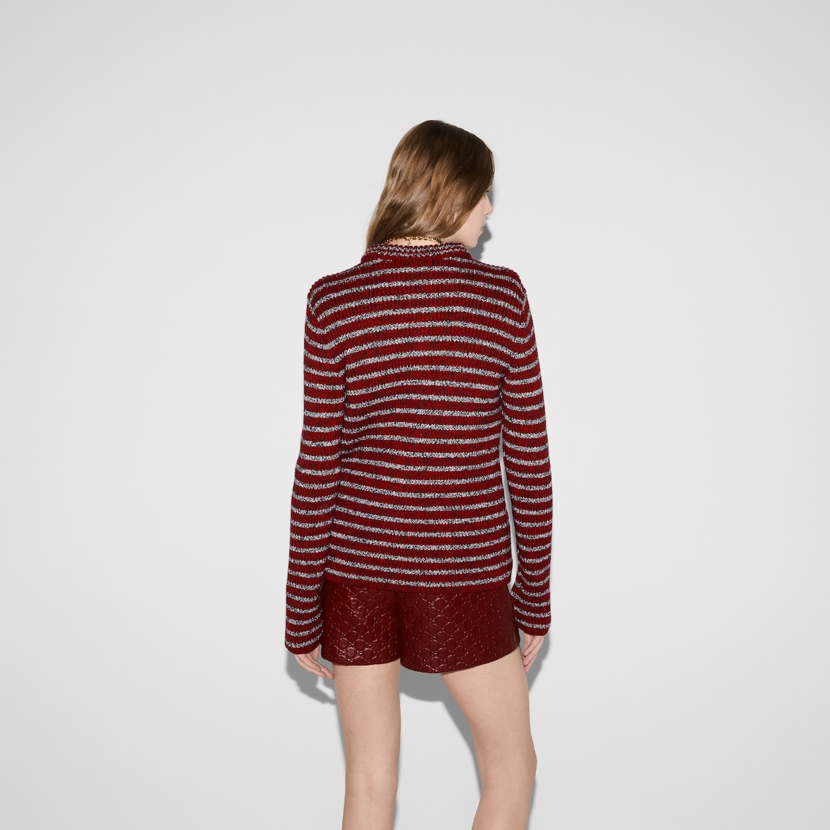 Wool cotton crewneck cardigan - 4