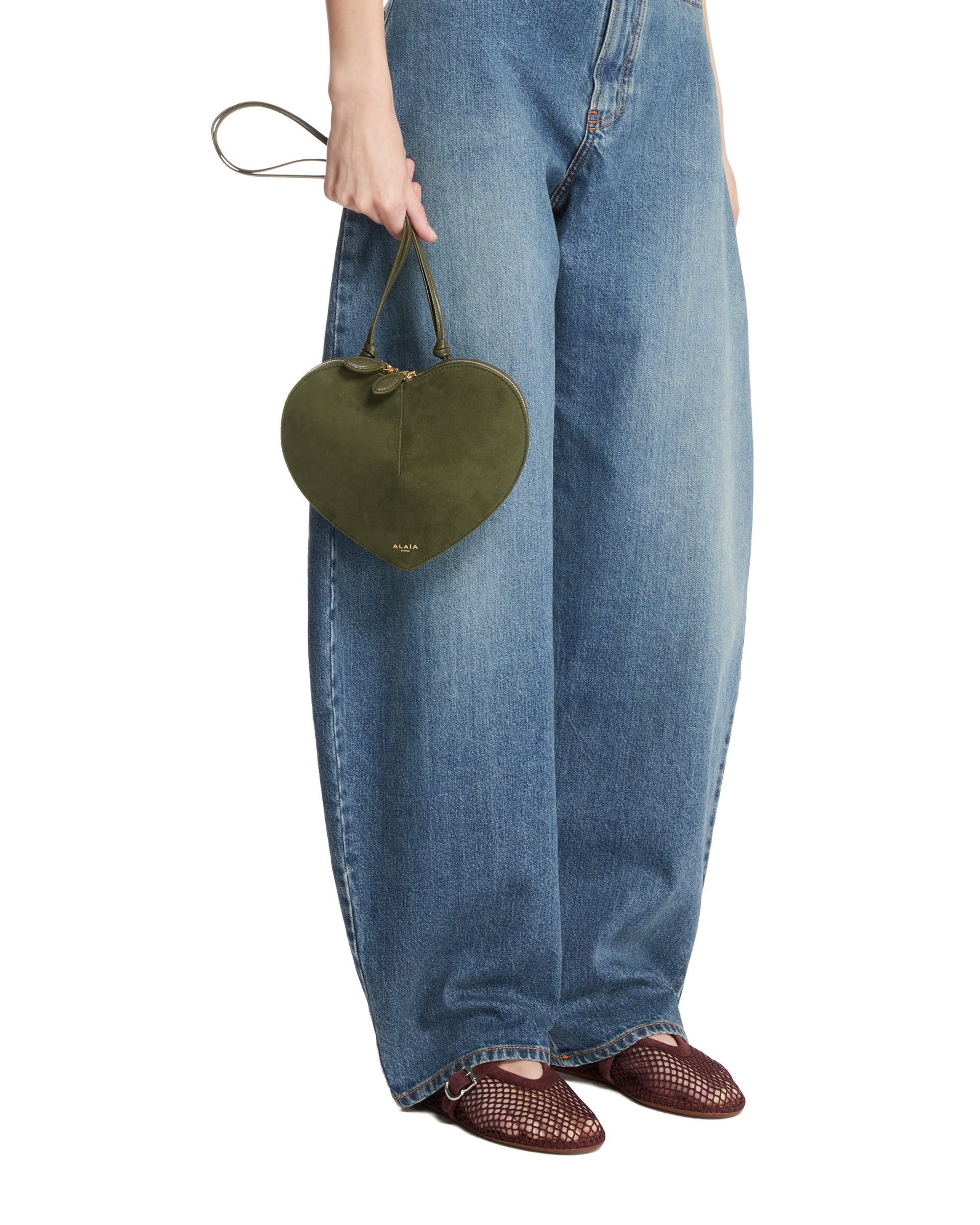 Green Le Coeur Suede Bag - 4