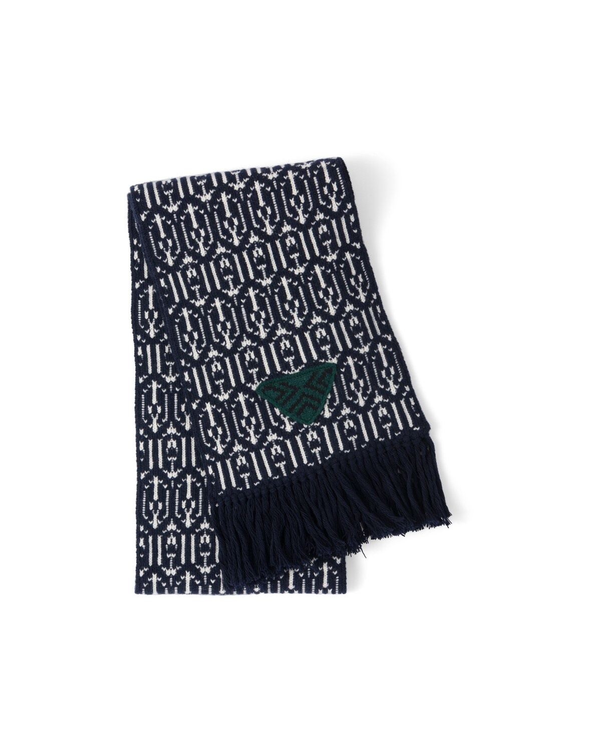 Wool and cashmere jacquard scarf - 1