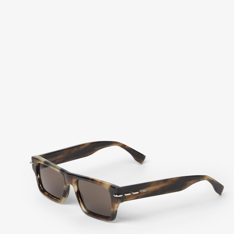 FENDI Fendi Selleria Khaki horn-effect acetate sunglasses outlook