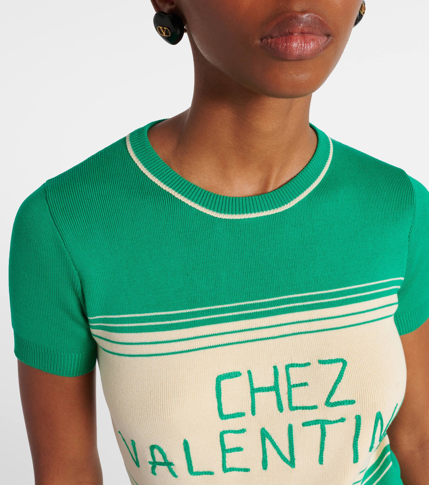 Chez Valentino striped cotton top - 4