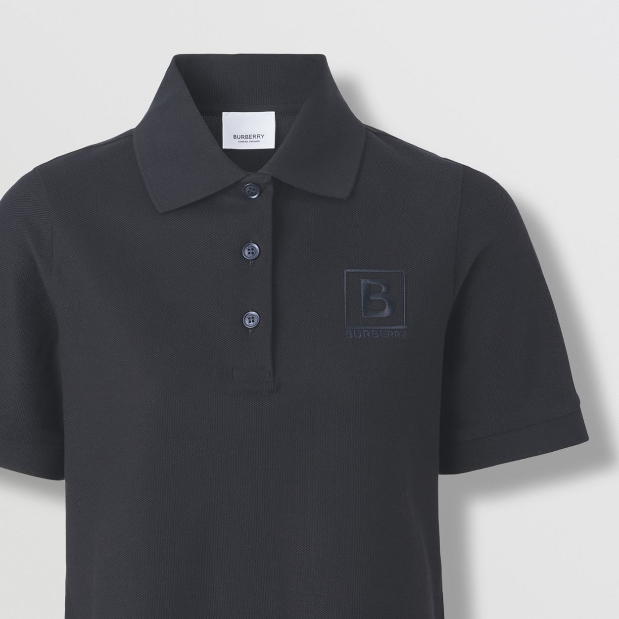 Letter Graphic Cotton Piqué Polo Shirt - 1