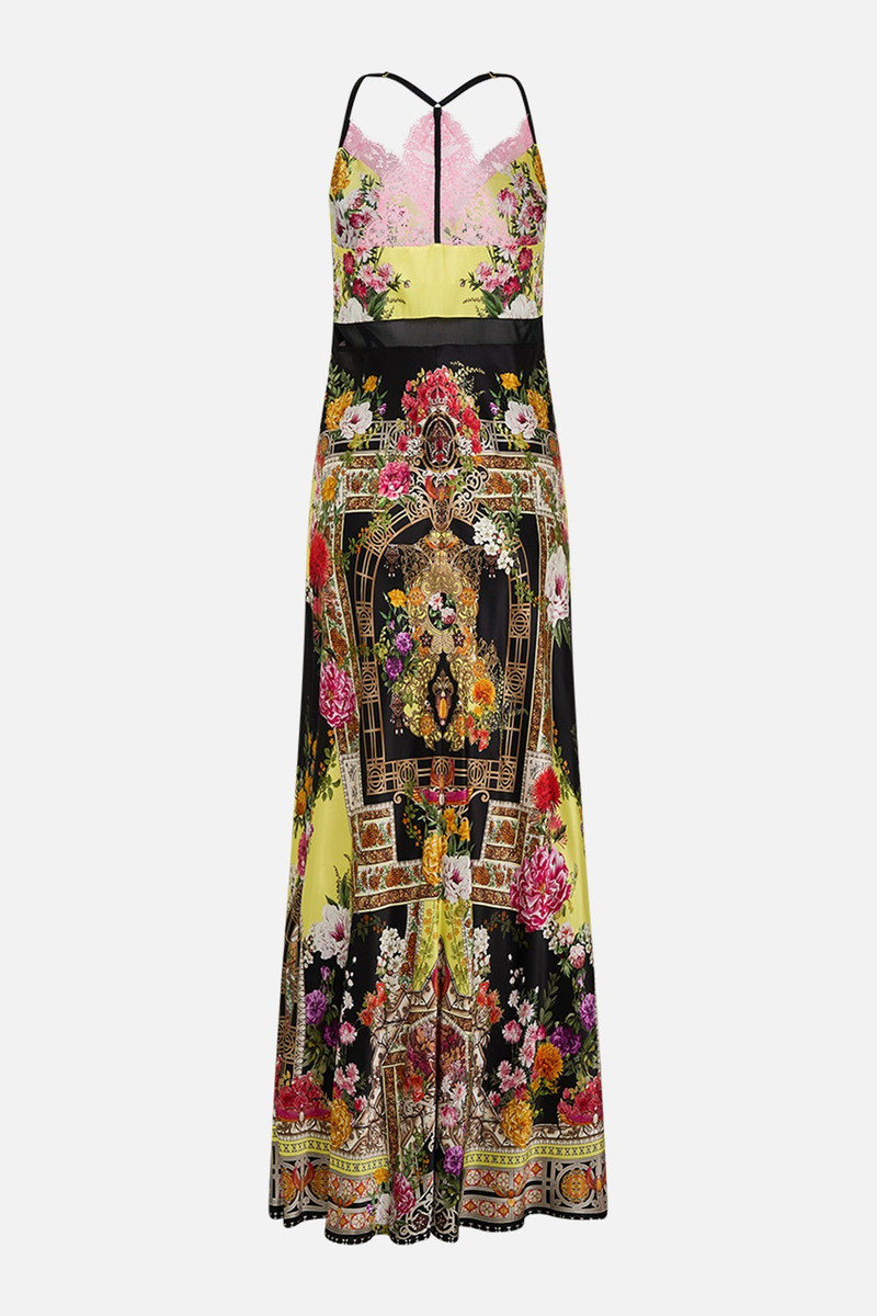 CAMILLA LACE SPLICE BIAS LONG DRESS outlook