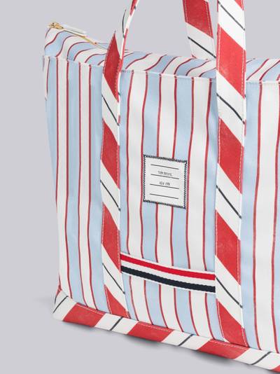 Thom Browne Washed Striped Canvas Medium Tool Tote outlook