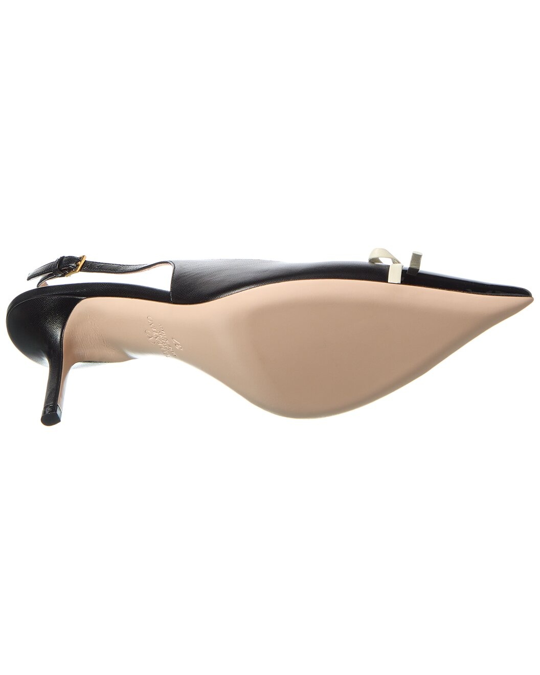 Valentino Bow 90 Leather Slingback Pump - 4
