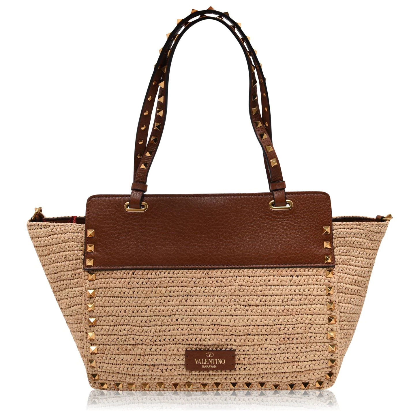 ROCKSTUD RAFFIA TOTE BAG - 2