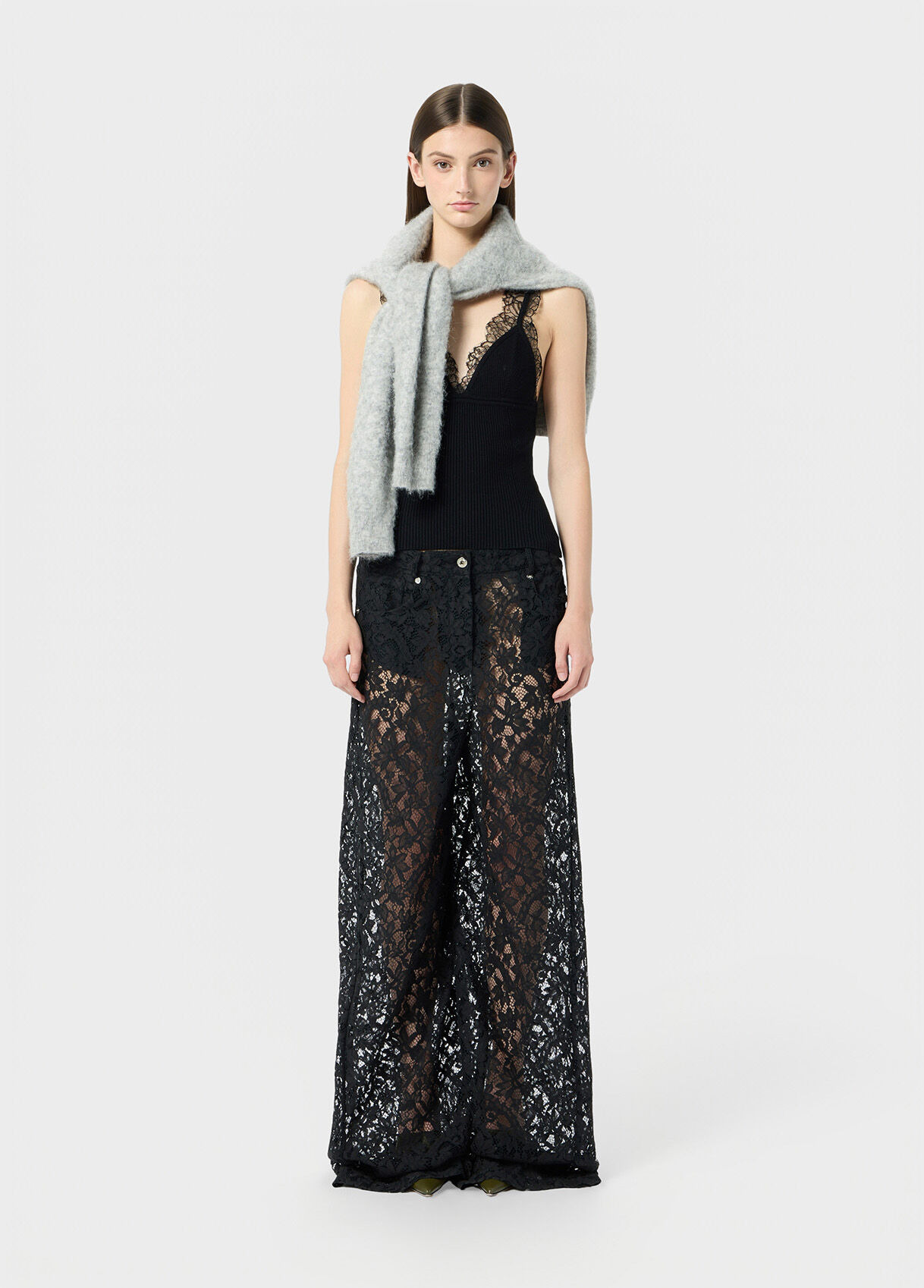 RIBBED TOP WITH LACE APPLIQUÉ - 5