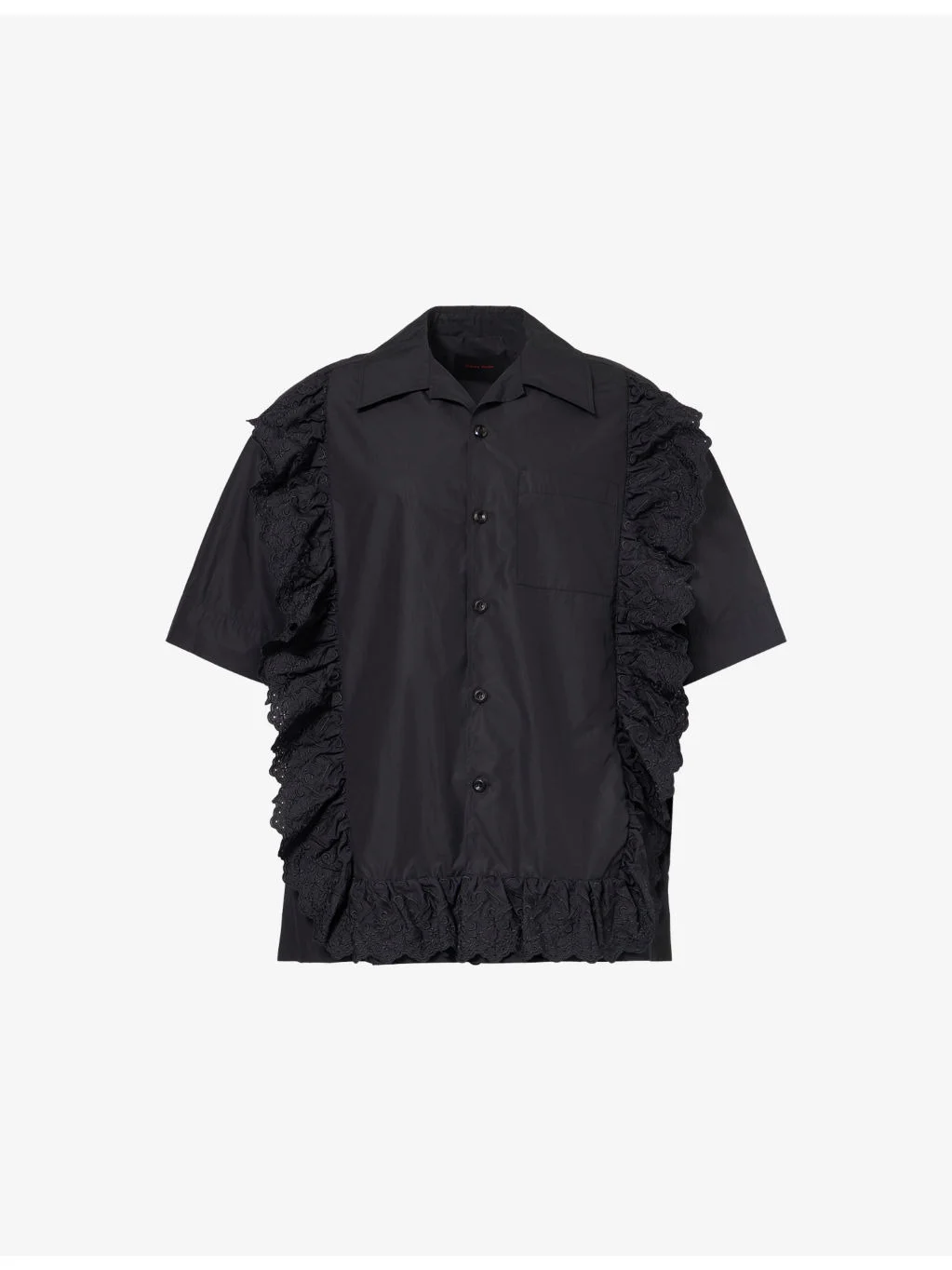 Pillowcase Embroidered-Trim Cotton Shirt - 1