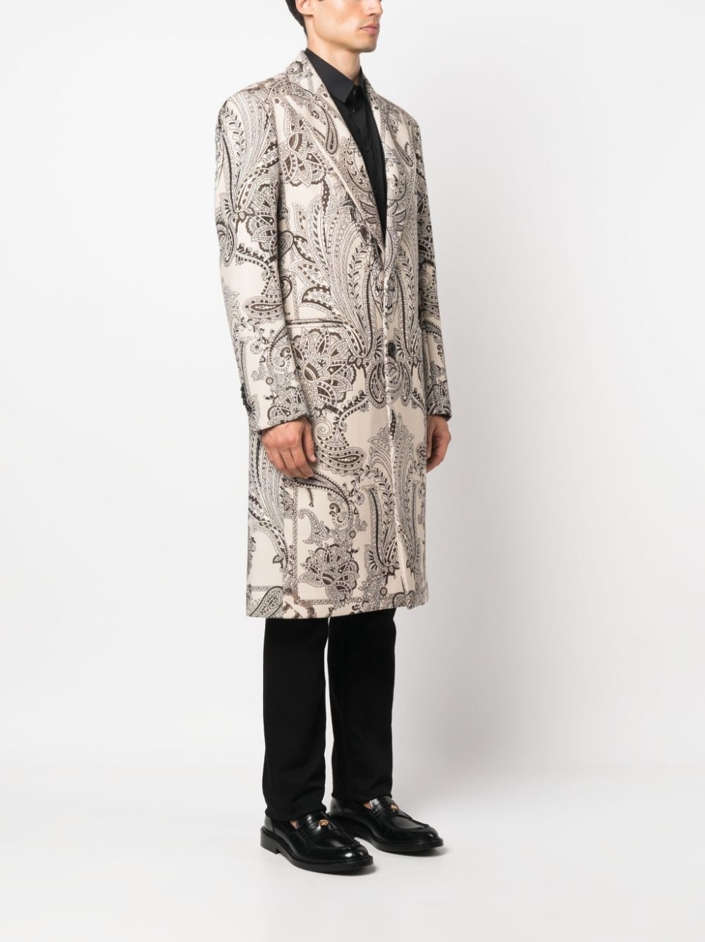 paisley-print single-breasted coat - 3