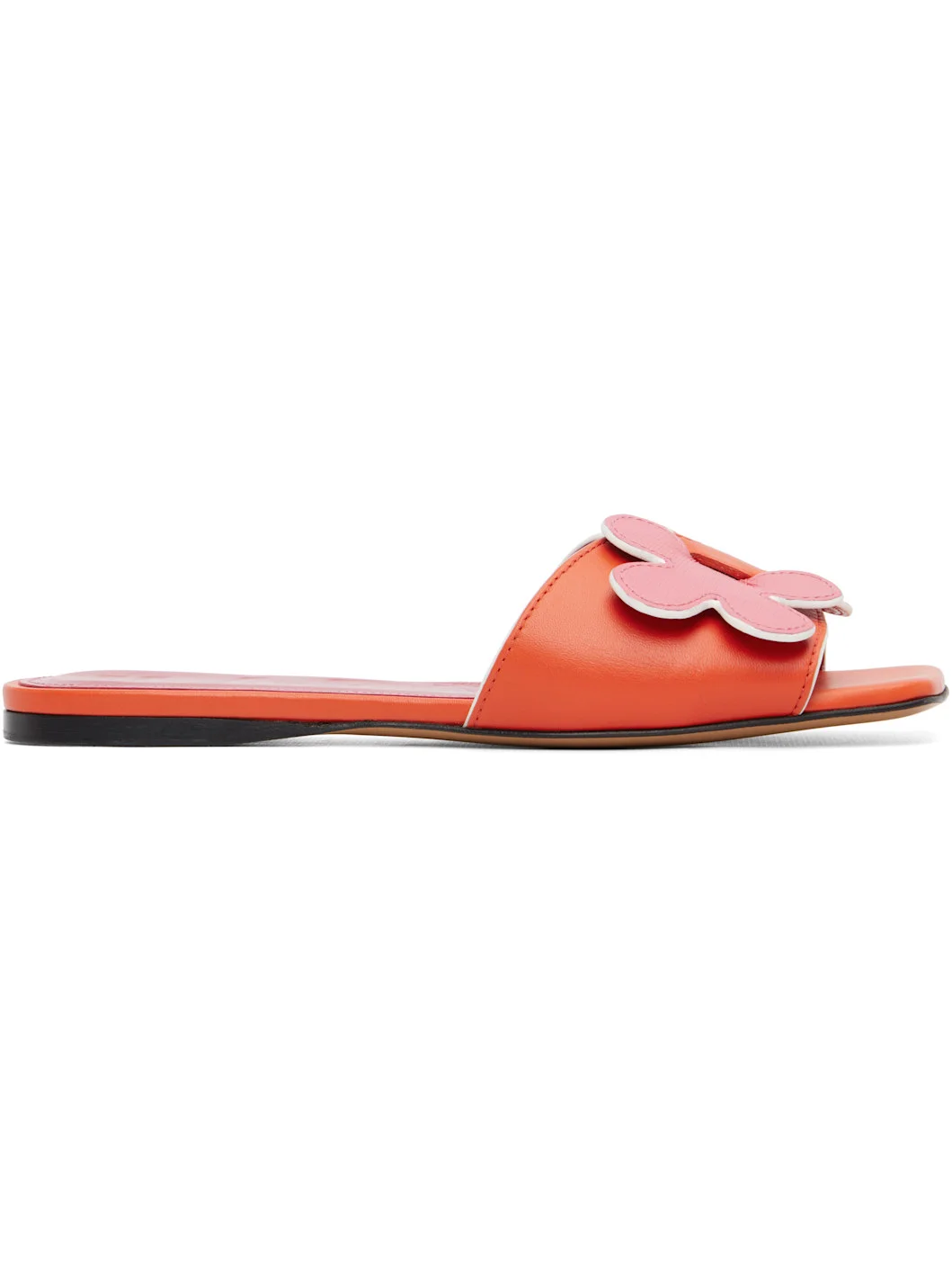 Pink & Orange Leather Daisy Sandals - 1