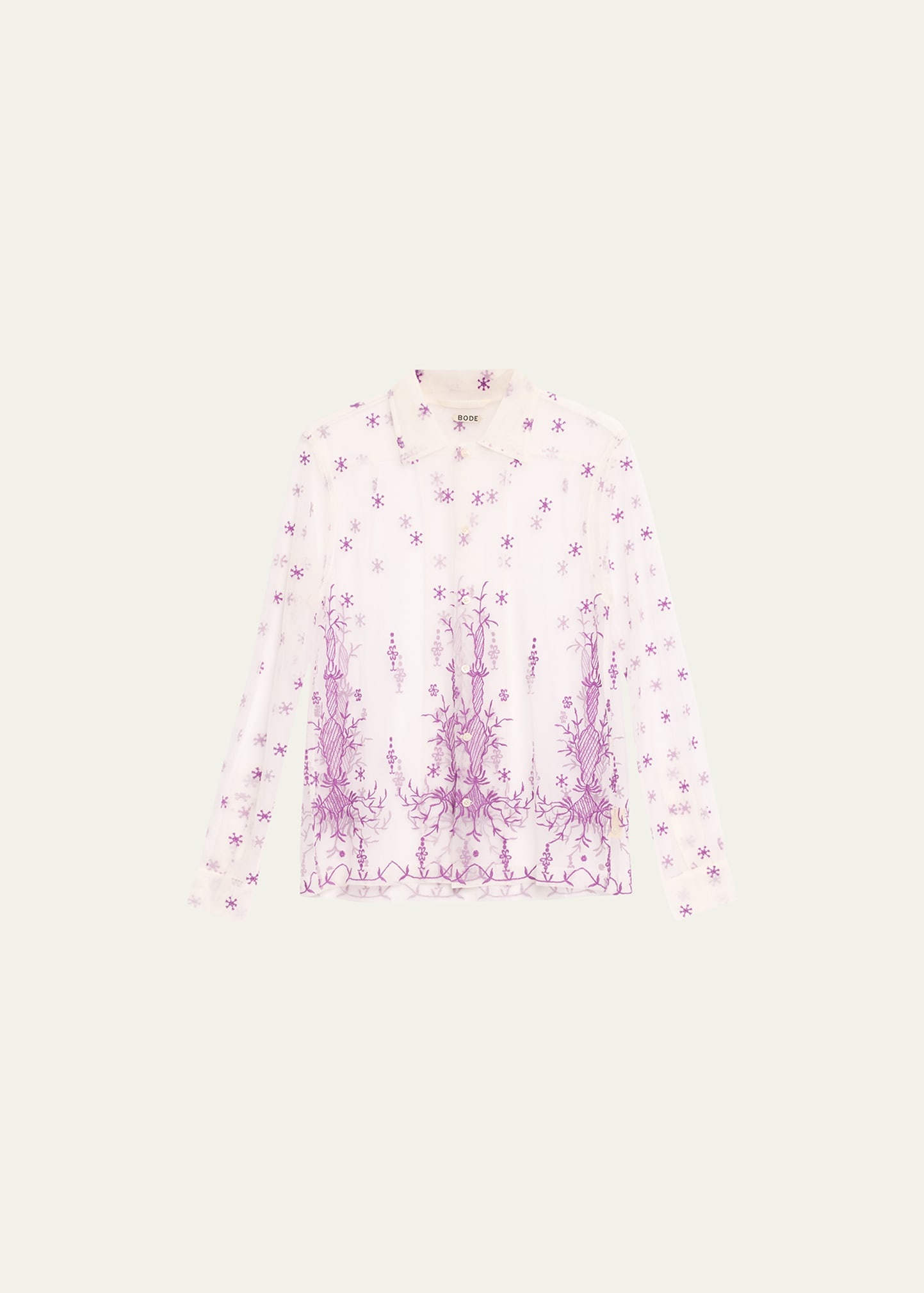 Sheer Lavandula Floral Shirt - 1