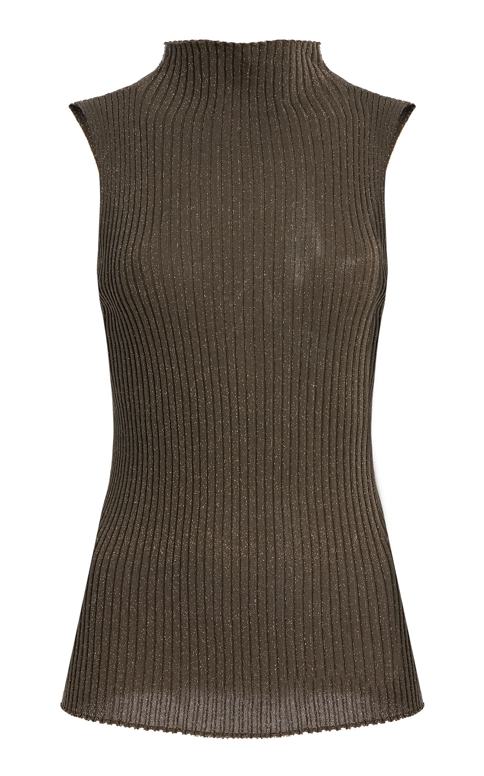 Blake Ribbed-Knit Turtleneck Top green - 1