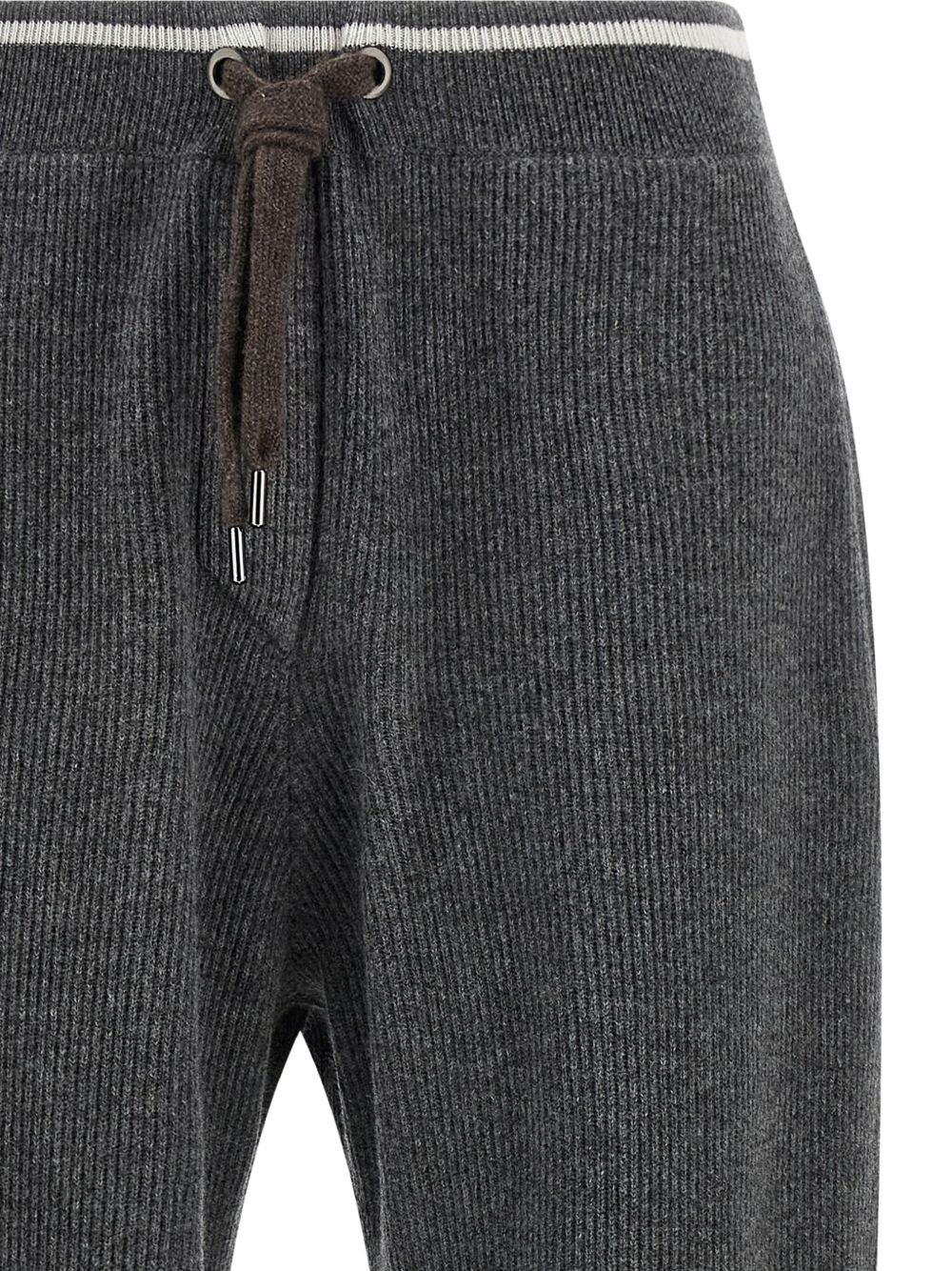 ribbed drawstring trousers - 4