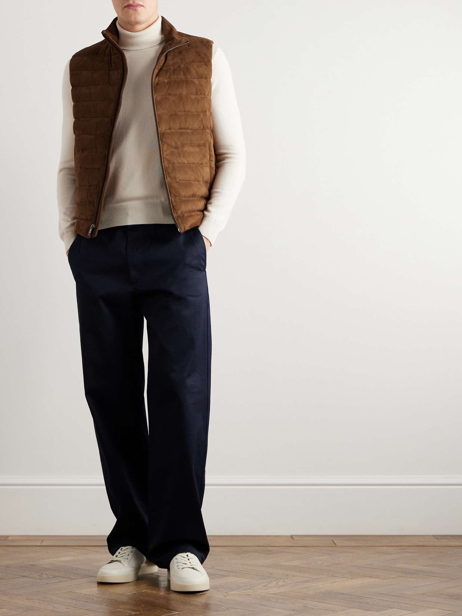 Hoffman Quilted Suede Down Gilet - 2