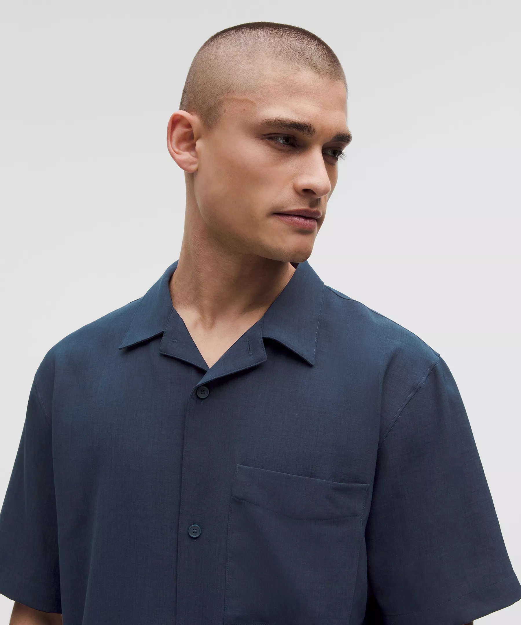 Lightweight Camp Collar Button-Up Shirt *Pocket - 4