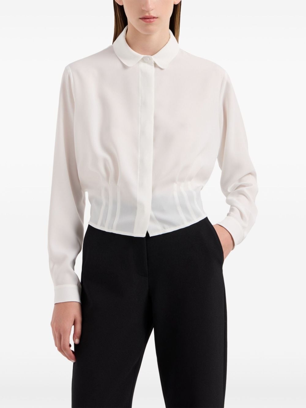 fitted-waist club-collar shirt - 2