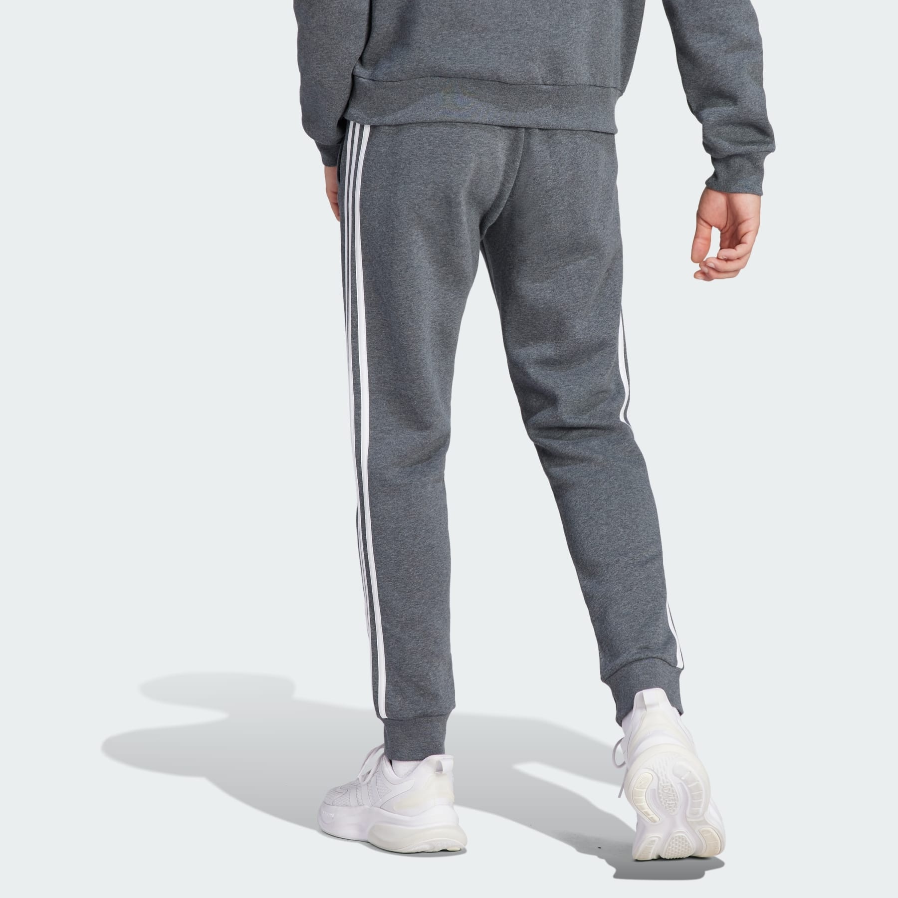 Essentials Fleece 3-Stripes Tapered Cuff Pants - 3