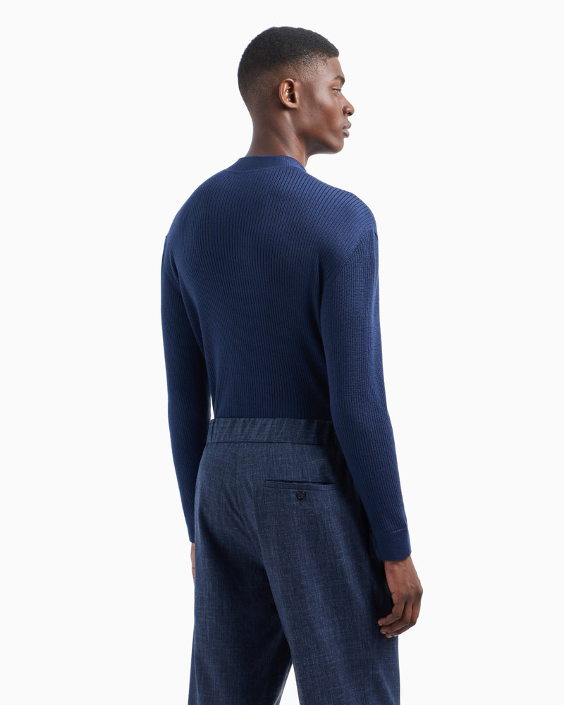 RIBBED CASHMERE AND SILK ZIP-UP CARDIGAN 3