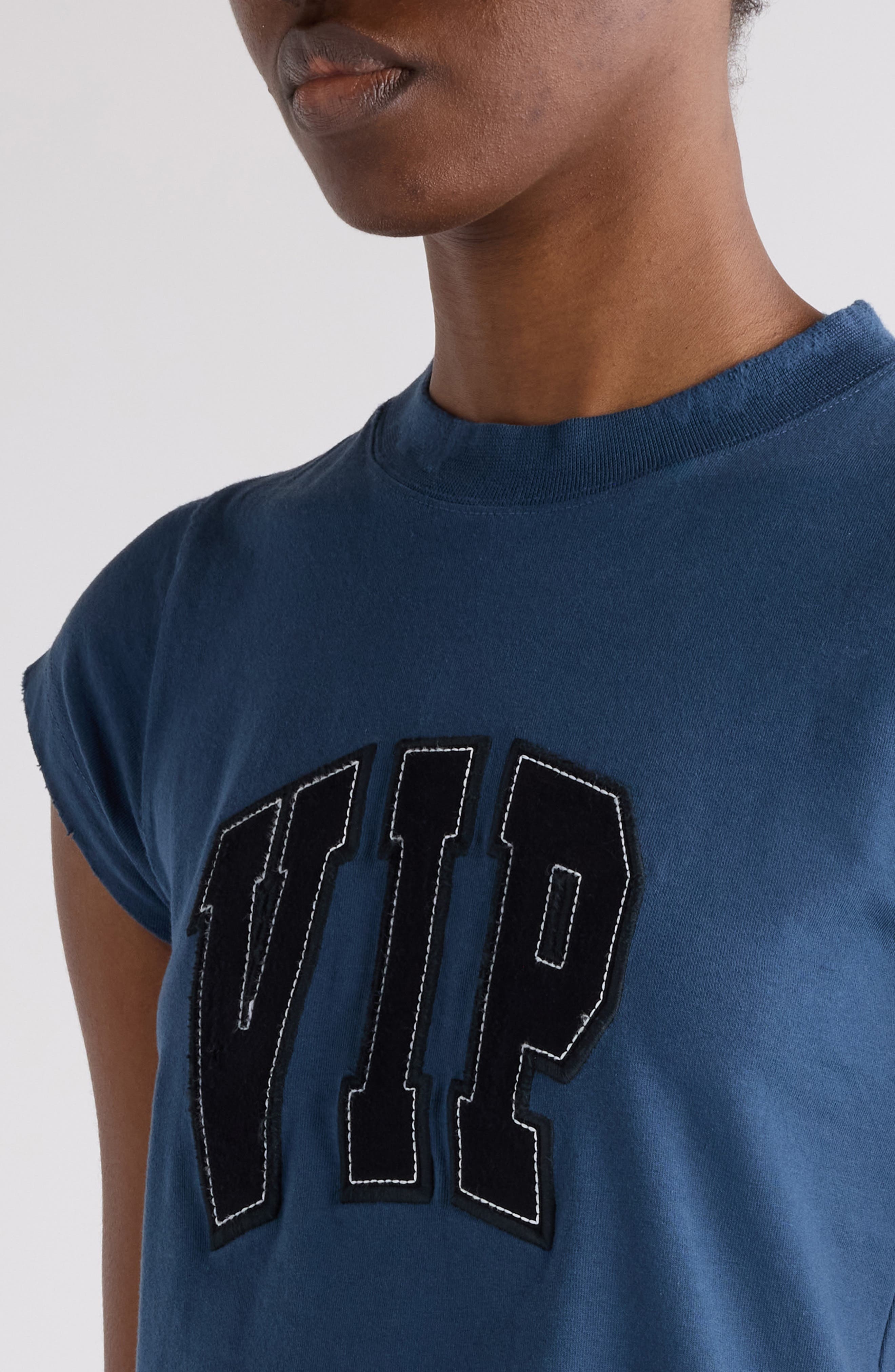 Balenciaga Shrunken Graphic T-Shirt in 5002 Dark Blue at Nordstrom - 4