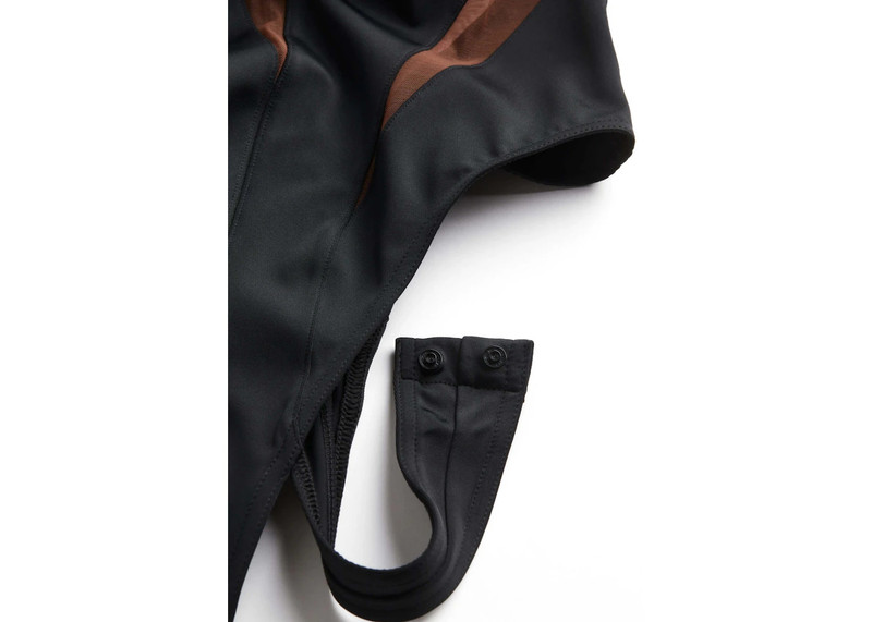 MUGLER Mugler H&M Mesh-Paneled Bodysuit Dark Brown/Black outlook
