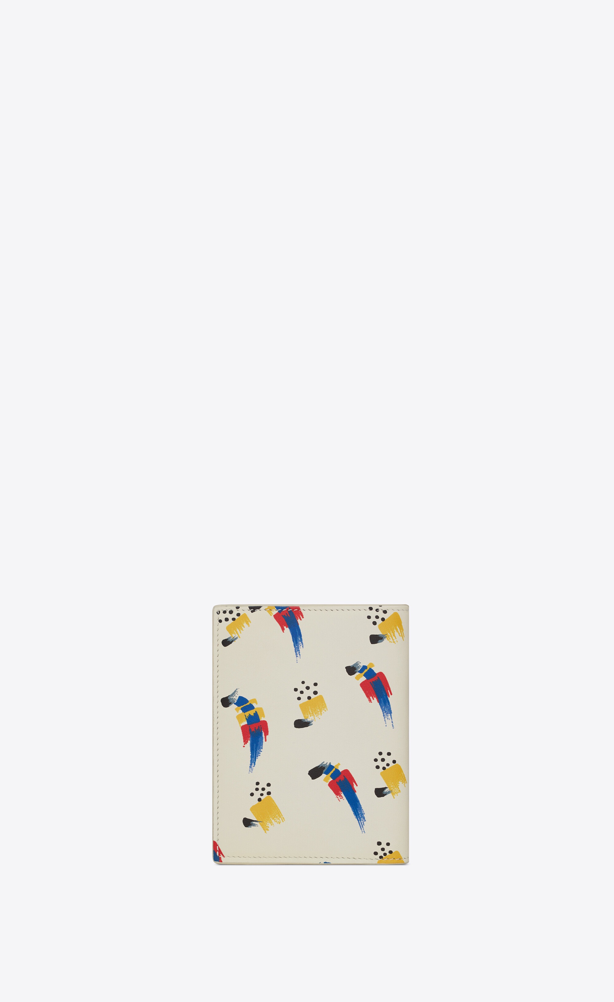 saint laurent credit card wallet in brush stroke-print leather - 2