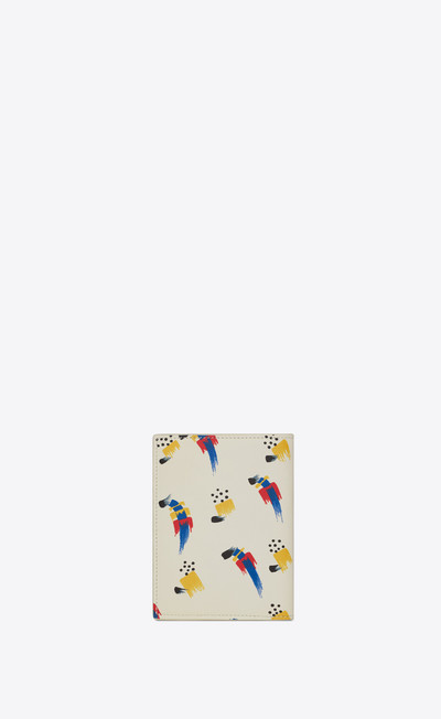 SAINT LAURENT saint laurent credit card wallet in brush stroke-print leather outlook