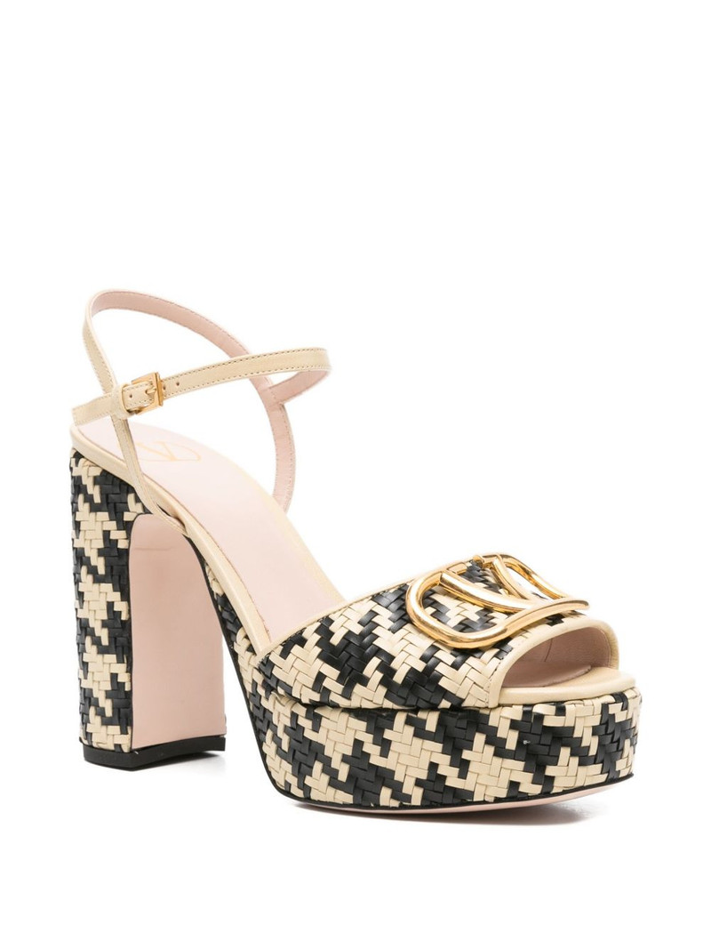 Valentino 115mm houndstooth platform heeled sandals outlook
