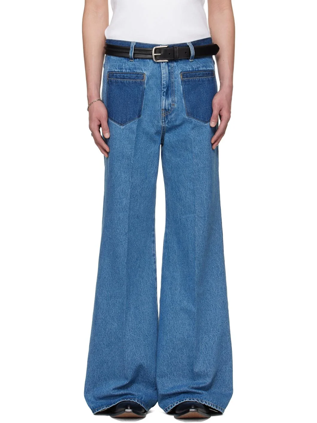 BRUCE LEE x LỰU ĐẠN Blue Nocturnal Flare Jeans - 1