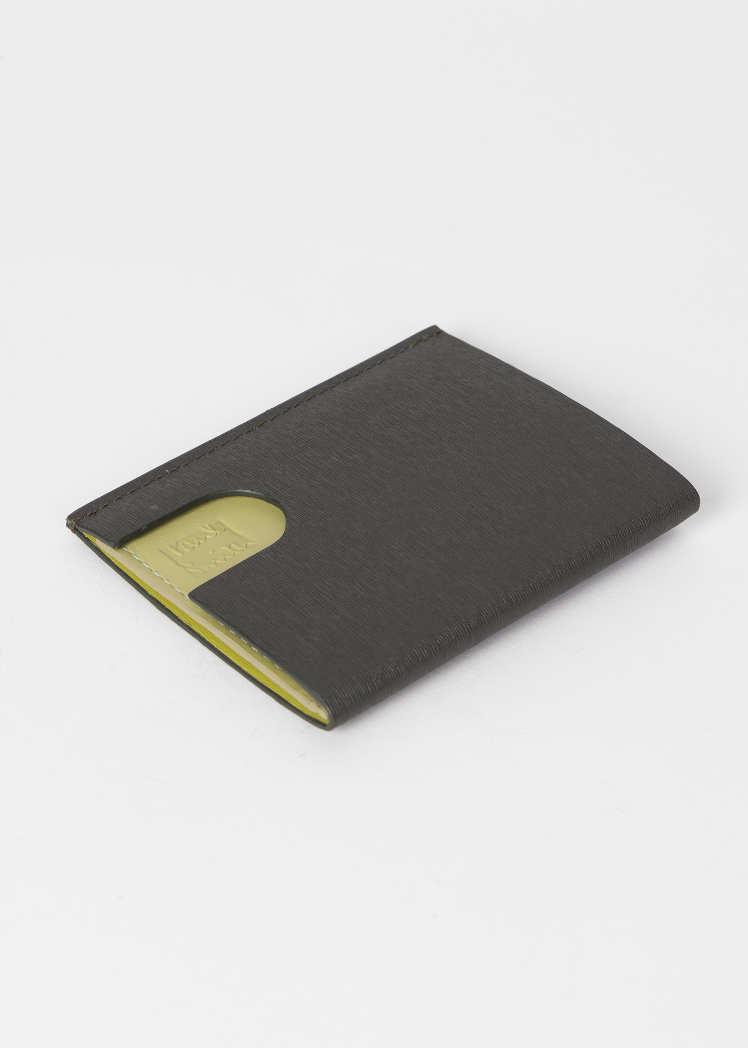 Green and Yellow Pop-Up Textured Leather Card Holder - 5