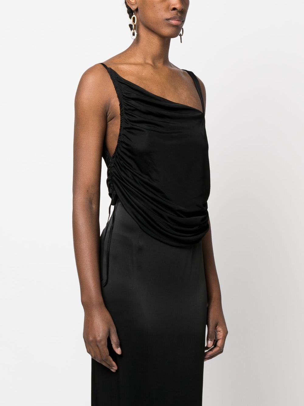 draped asymmetric sleeveless top - 3