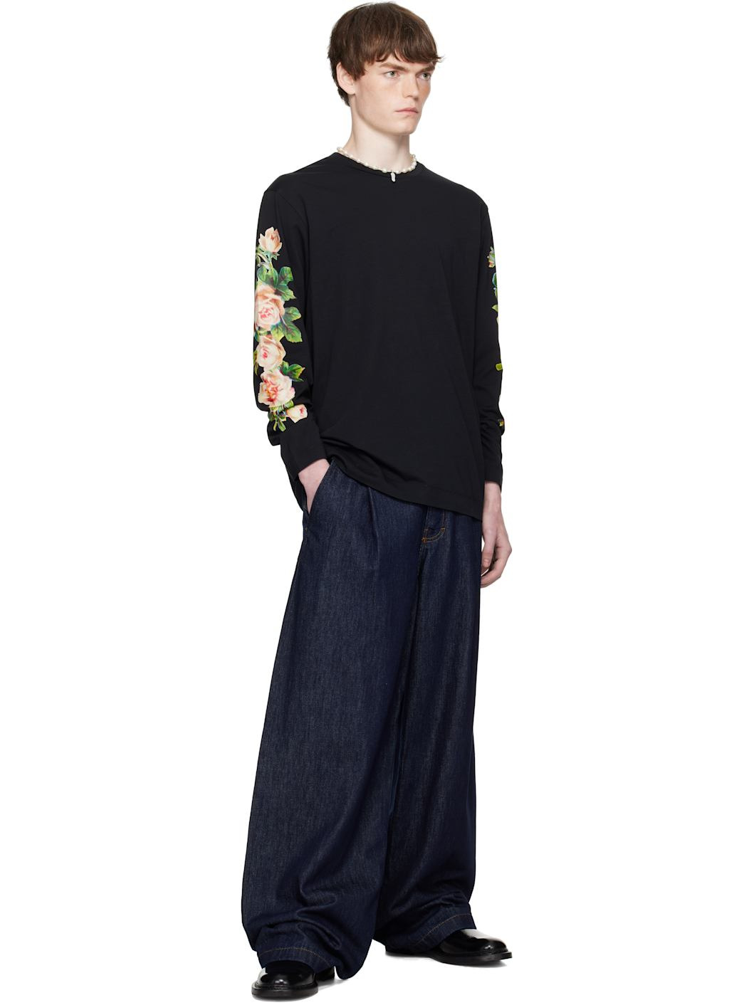 Black Rose Bouquet Long Sleeve T-shirt - 4