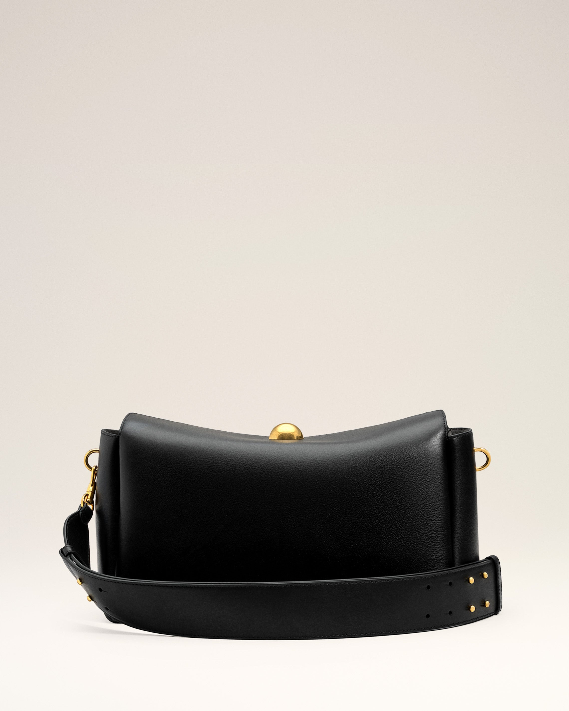 BLACK SMOOTH LEATHER CARROUSEL MEDIUM BAG - 5