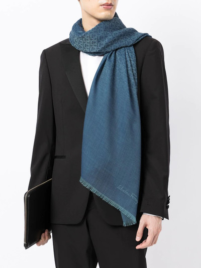 Salvatore Ferragamo Gancini-motif fringed scarf outlook