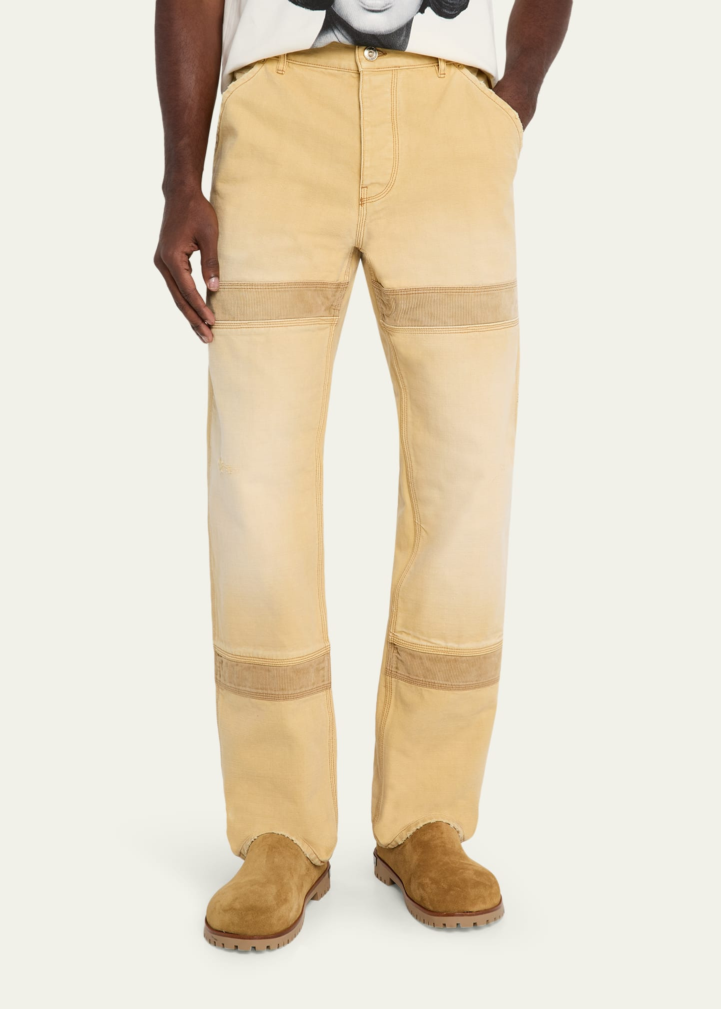 Men's Sierra Knee-Panel Corduroy Patchwork Jeans - 4