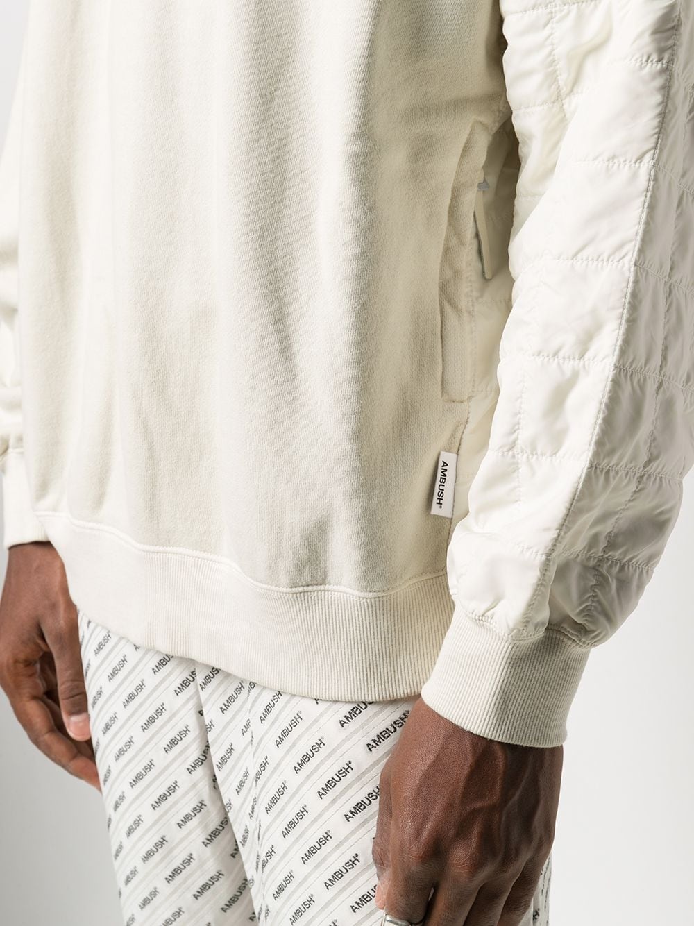 quilted crew neck sweatshirt - 5
