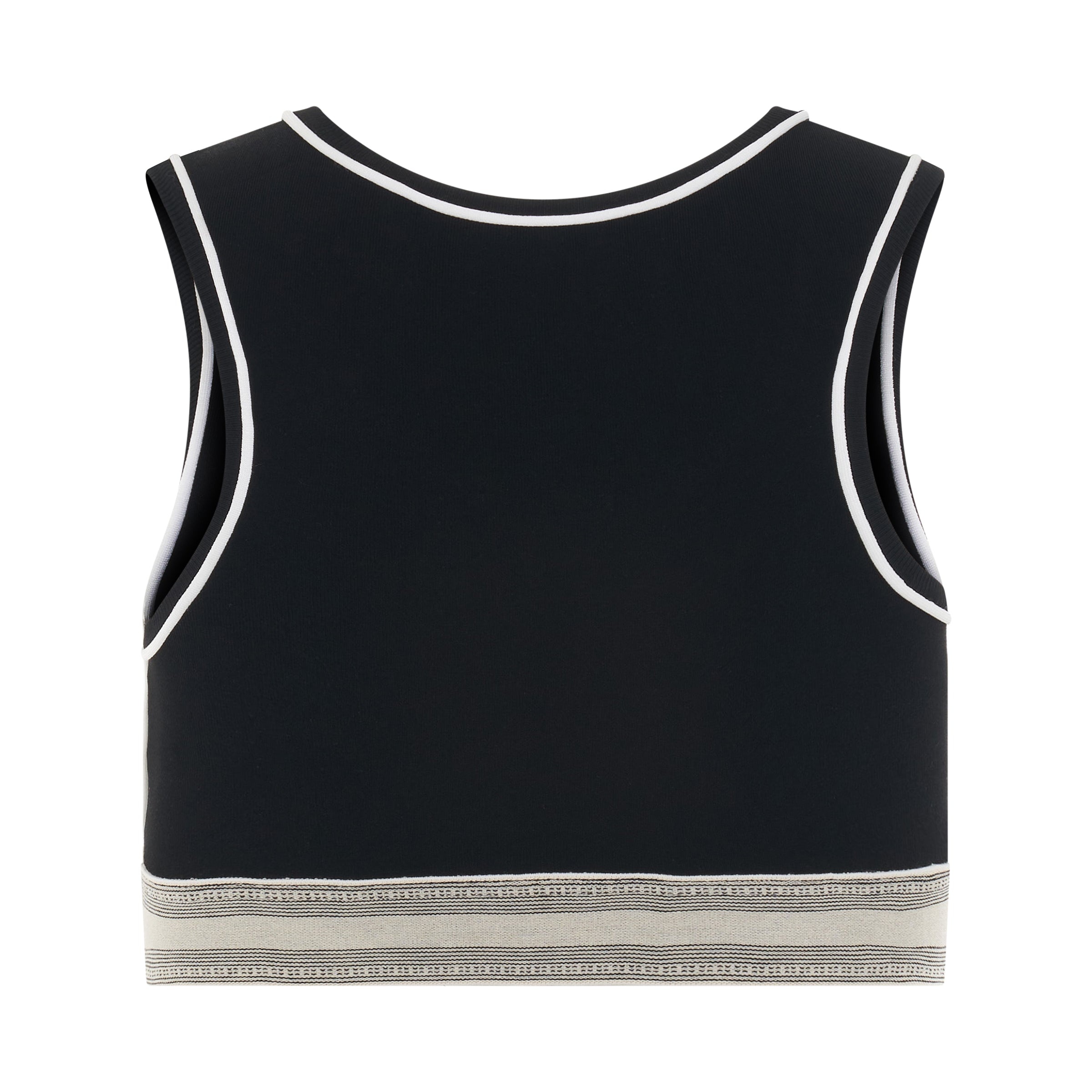 Logo Cropped Tank Top in Black - 4