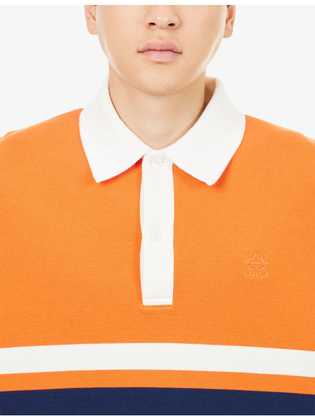 Striped Long-Sleeve Cotton Polo Shirt - 5