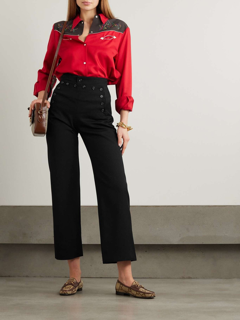 BODE Sailor wool-twill wide-leg pants outlook