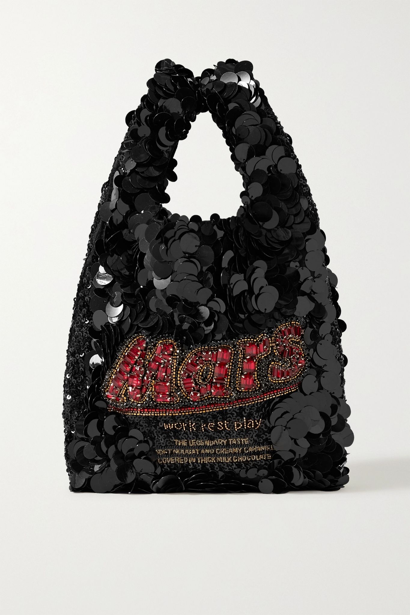 Embellished satin tote - 1