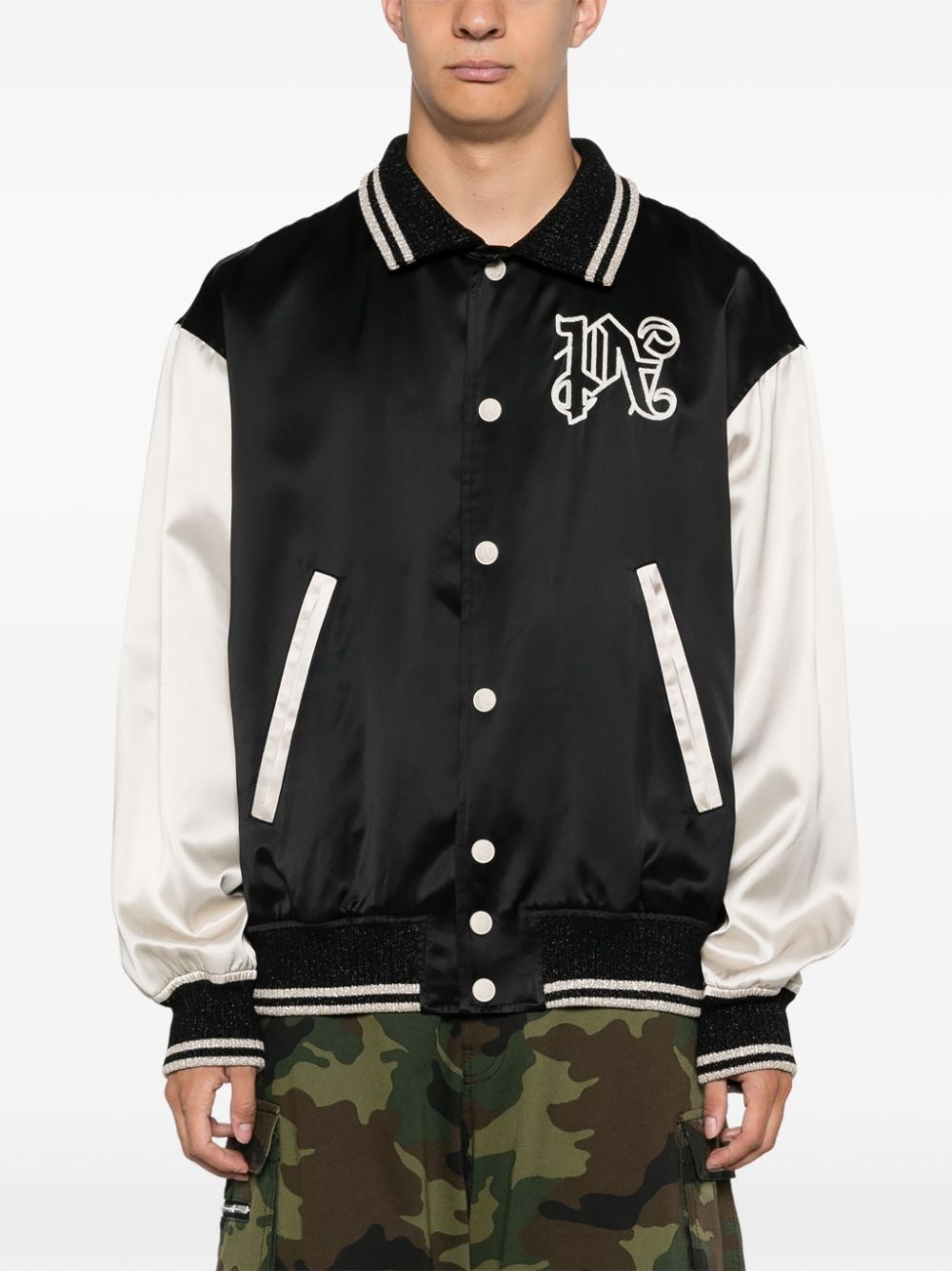 gothic-logo varsity jacket - 3