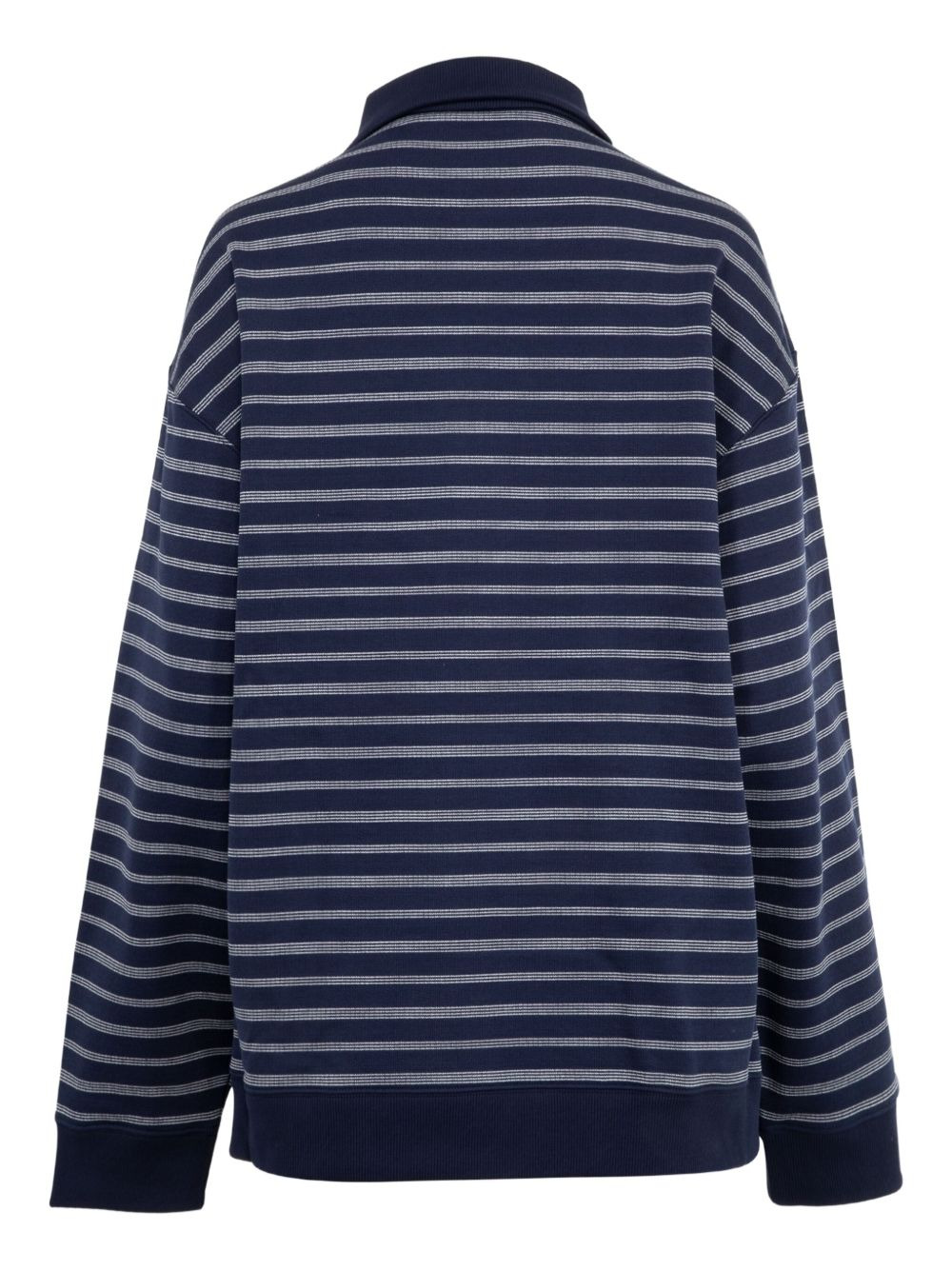 striped polo-neck sweatshirt - 2