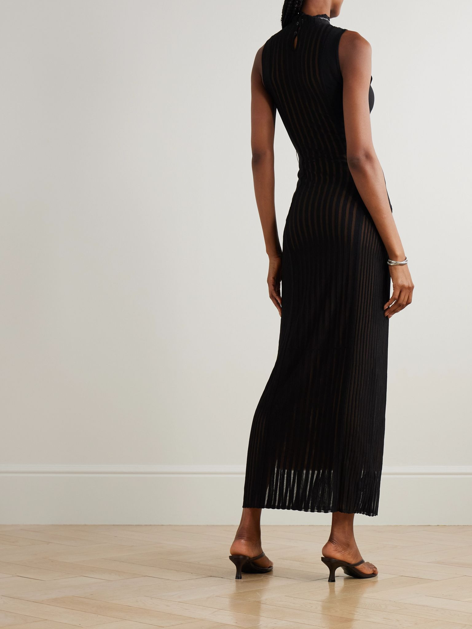 Azario stretch-knit maxi dress Black - 3