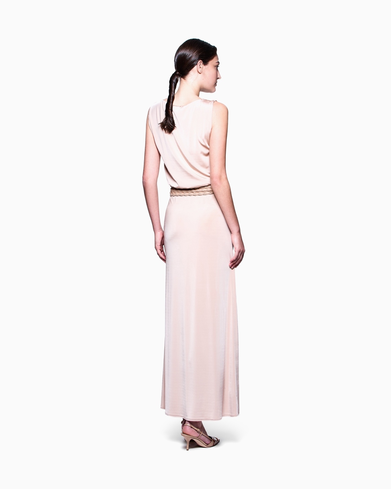 SHINY LONG VISCOSE JERSEY LONG DRESS - 3