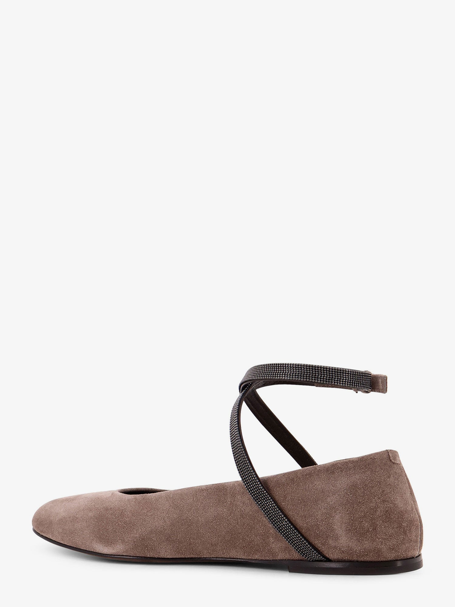 Brunello Cucinelli Suede Ballerinas With Monili Detail - 3