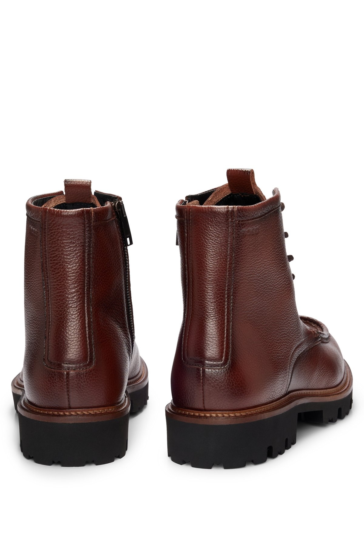 GRAINED-LEATHER HALF BOOTS WITH APRON TOE - 5