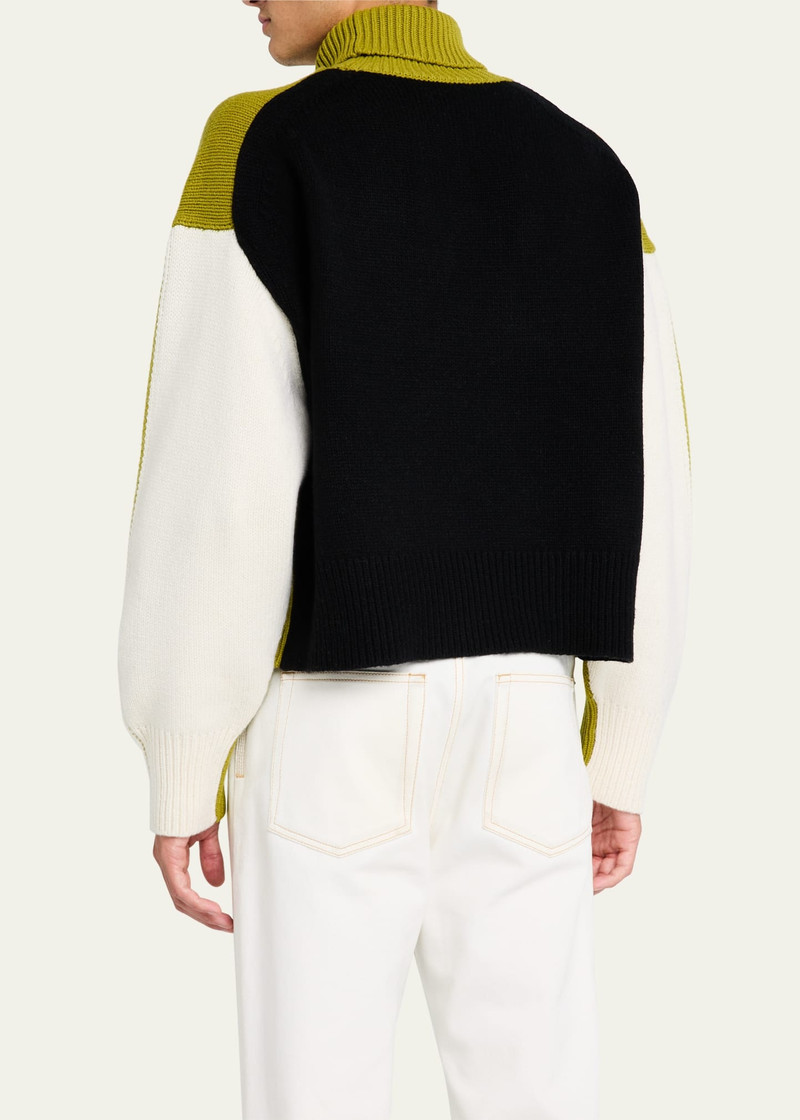 ZANKOV Men's Colorblock Wool Turtleneck outlook
